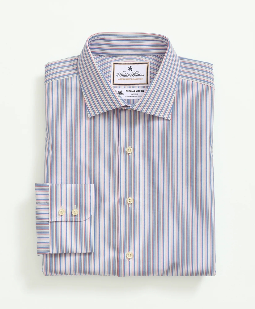 Brooks Brothers X Thomas Mason® Cotton Poplin English Collar, Stripe Dress Shirt, image 2