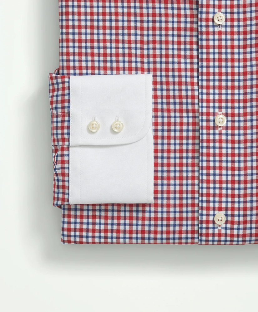 Brooks Brothers X Thomas Mason® Cotton Poplin English Collar, Check Dress Shirt