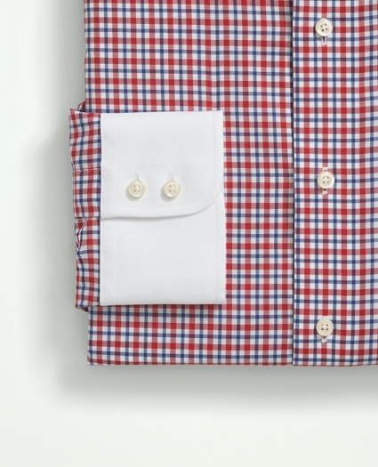 Brooks Brothers X Thomas Mason® Cotton Poplin English Collar, Check Dress Shirt, image 2