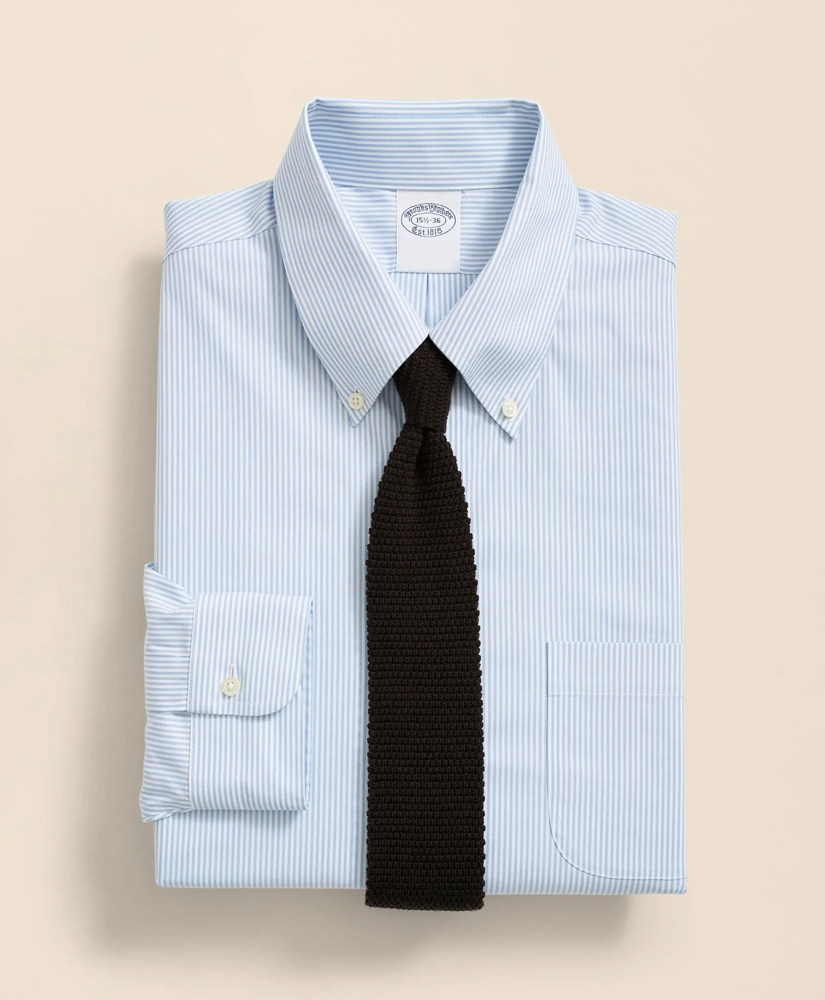 Cotton Non-Iron Pinpoint Oxford Button-Down Collar Candy Stripe Dress Shirt, image 1