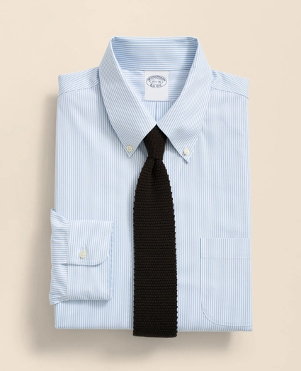 Cotton Non-Iron Pinpoint Oxford Button-Down Collar Candy Stripe Dress Shirt, image 1