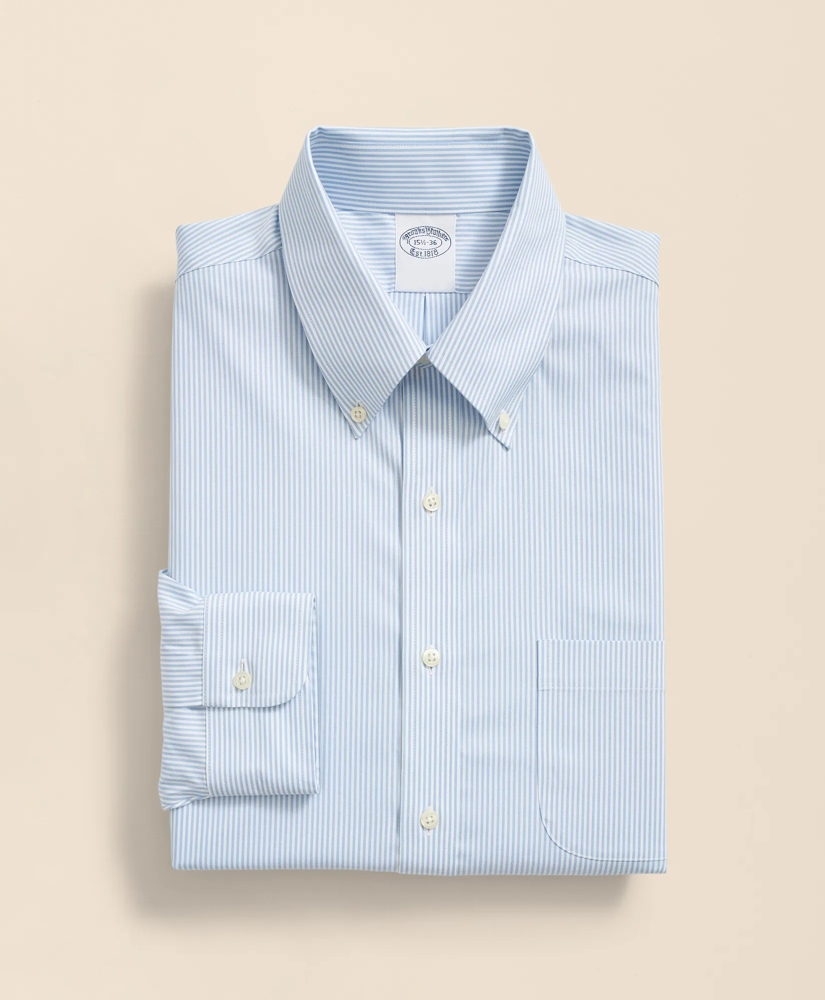 Cotton Non-Iron Pinpoint Oxford Button-Down Collar Candy Stripe Dress Shirt, image 2