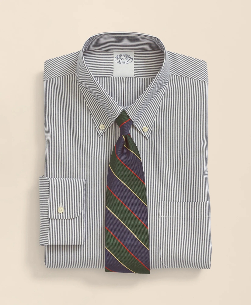 Cotton Non-Iron Pinpoint Oxford Button-Down Collar Candy Stripe Dress Shirt, image 1