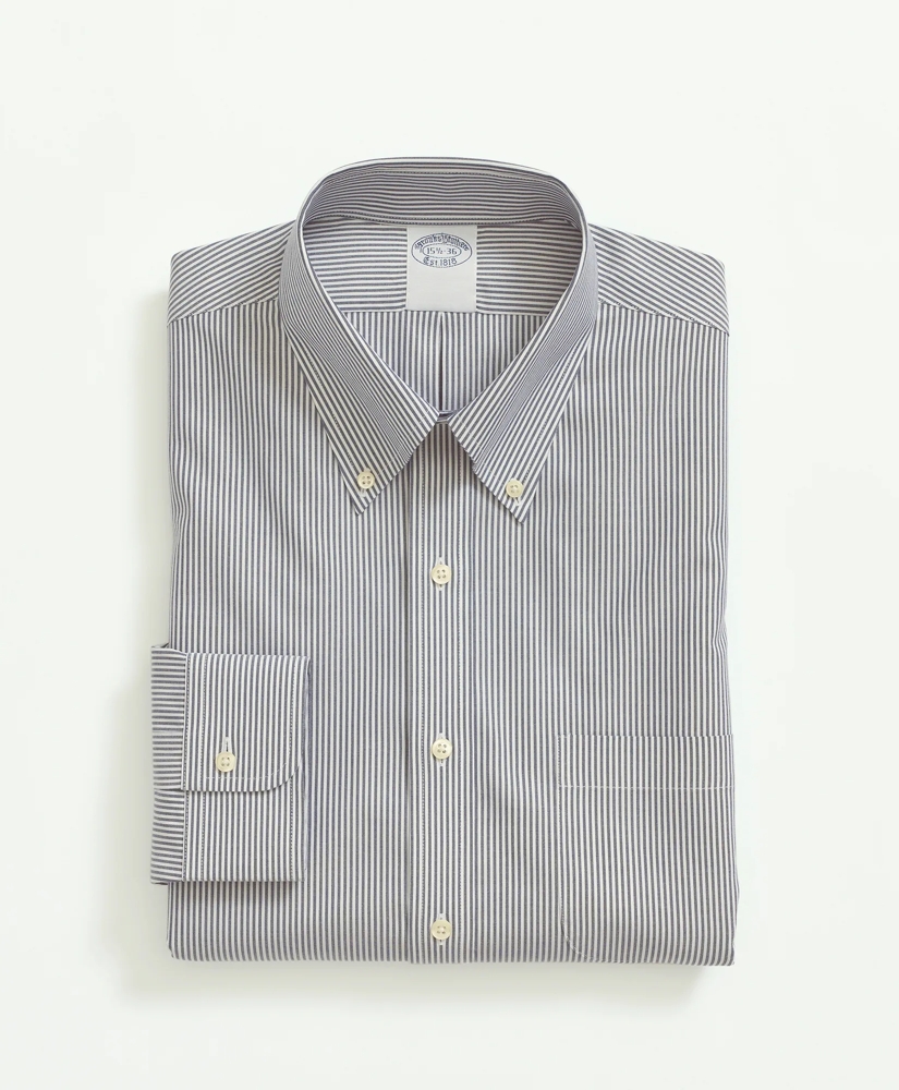 Stretch Supima® Cotton Non-Iron Pinpoint Oxford Button-Down Collar, Candy Stripe Dress Shirt, image 2