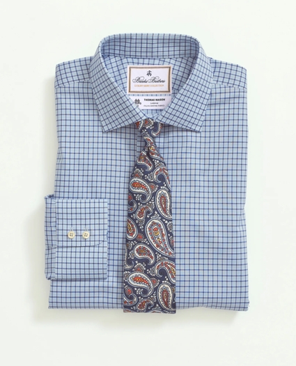 Brooks Brothers X Thomas Mason® Cotton Poplin English Collar, Check Dress Shirt, image 1