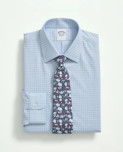 Stretch Supima® Cotton Non-Iron Royal Oxford Ainsley Collar, Windowpane Dress Shirt, image 1