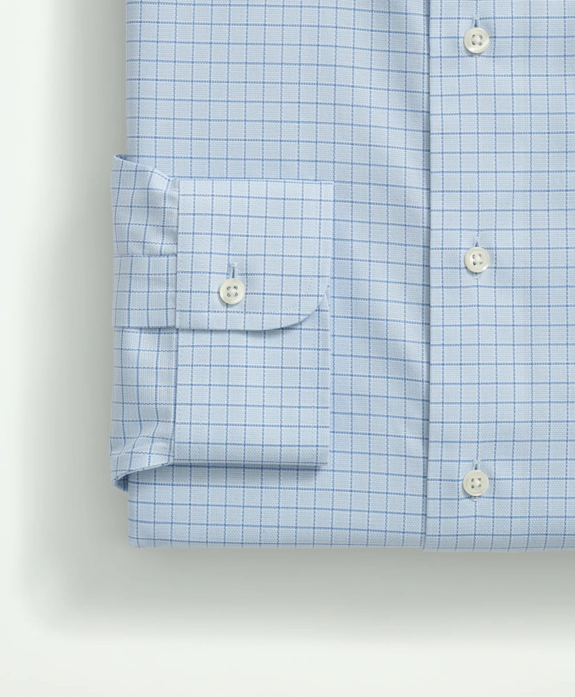 Stretch Supima® Cotton Non-Iron Royal Oxford Ainsley Collar, Windowpane Dress Shirt, image 2