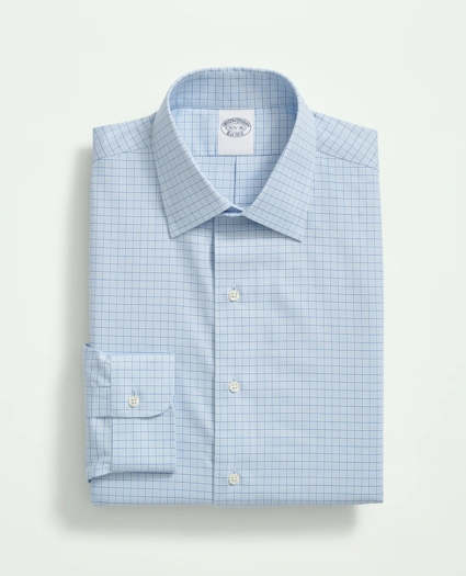 Stretch Supima® Cotton Non-Iron Royal Oxford Ainsley Collar, Windowpane Dress Shirt, image 3