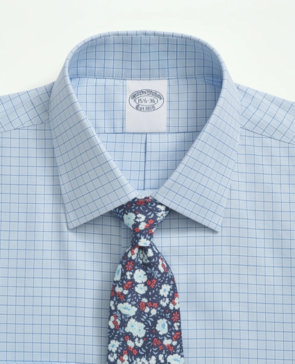 Stretch Supima® Cotton Non-Iron Royal Oxford Ainsley Collar, Windowpane Dress Shirt, image 4