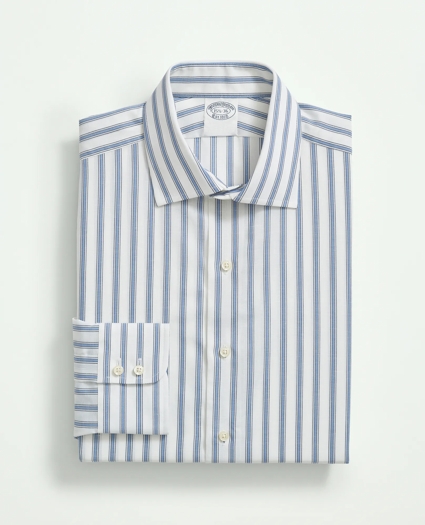 Brooks Brothers X Thomas Mason® Cotton-Linen English Spread Collar, Stripe Dress Shirt, image 3