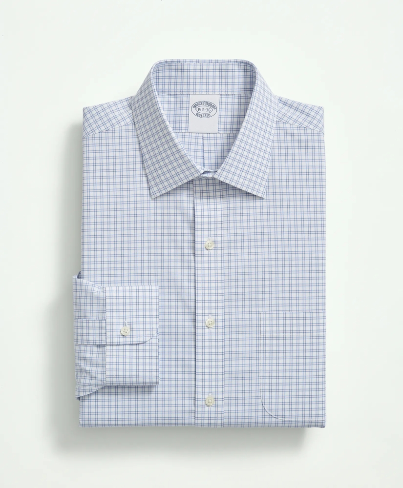 Stretch Supima® Cotton Non-Iron Poplin Ainsley Collar, Check Dress Shirt, image 3