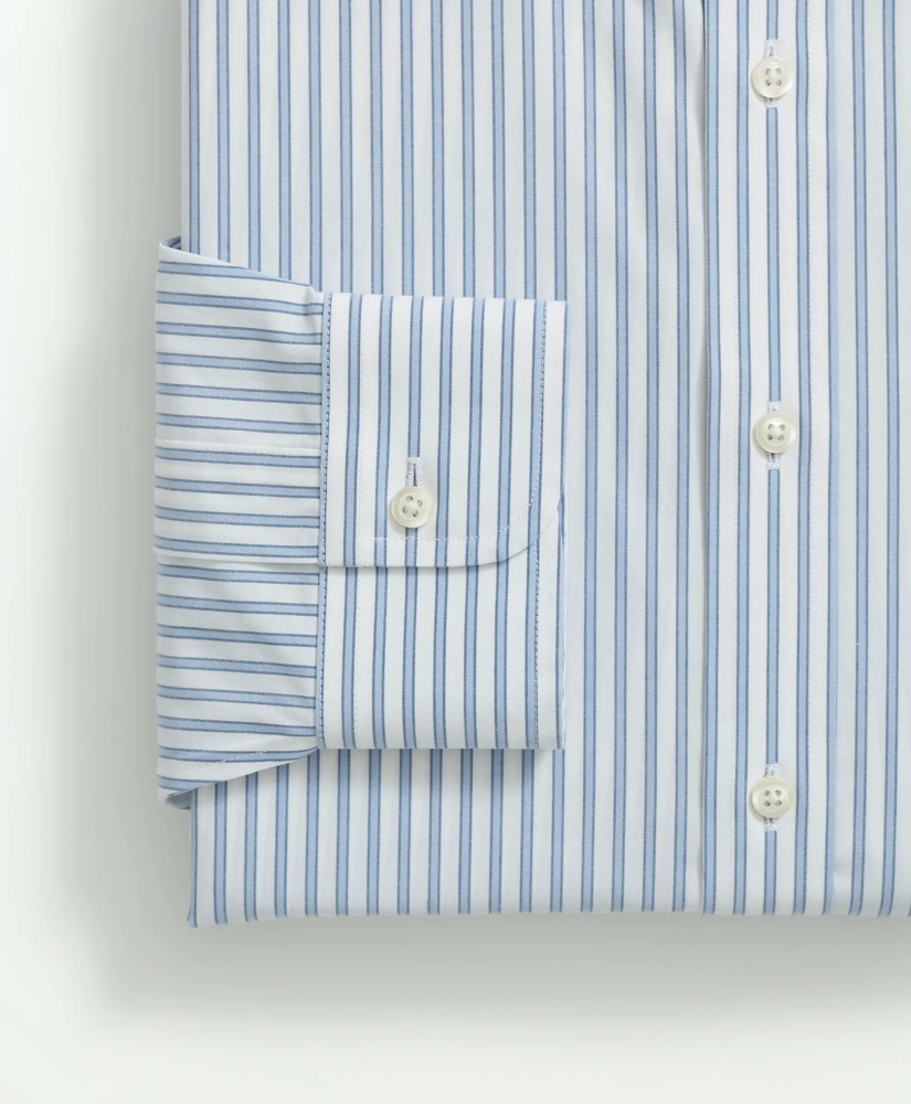 Stretch Supima® Cotton Non-Iron Poplin Button Down Collar, Ground Stripe Dress Shirt, image 2