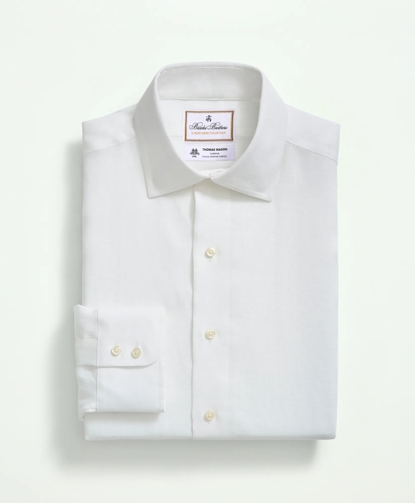 Brooks Brothers X Thomas Mason® Linen Poplin English Spread Collar, image 4