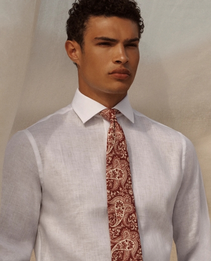 Brooks Brothers X Thomas Mason® Linen Poplin English Spread Collar, image 2