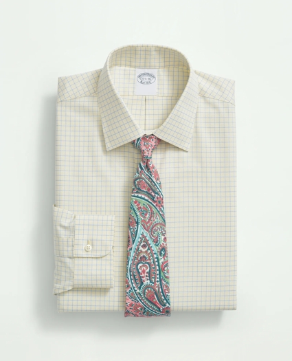 Stretch Supima® Cotton Non-Iron Royal Oxford Ainsley Collar, Windowpane Dress Shirt, image 1