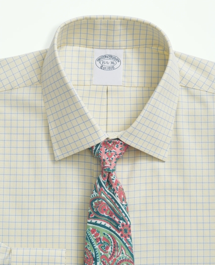 Stretch Supima® Cotton Non-Iron Royal Oxford Ainsley Collar, Windowpane Dress Shirt, image 3
