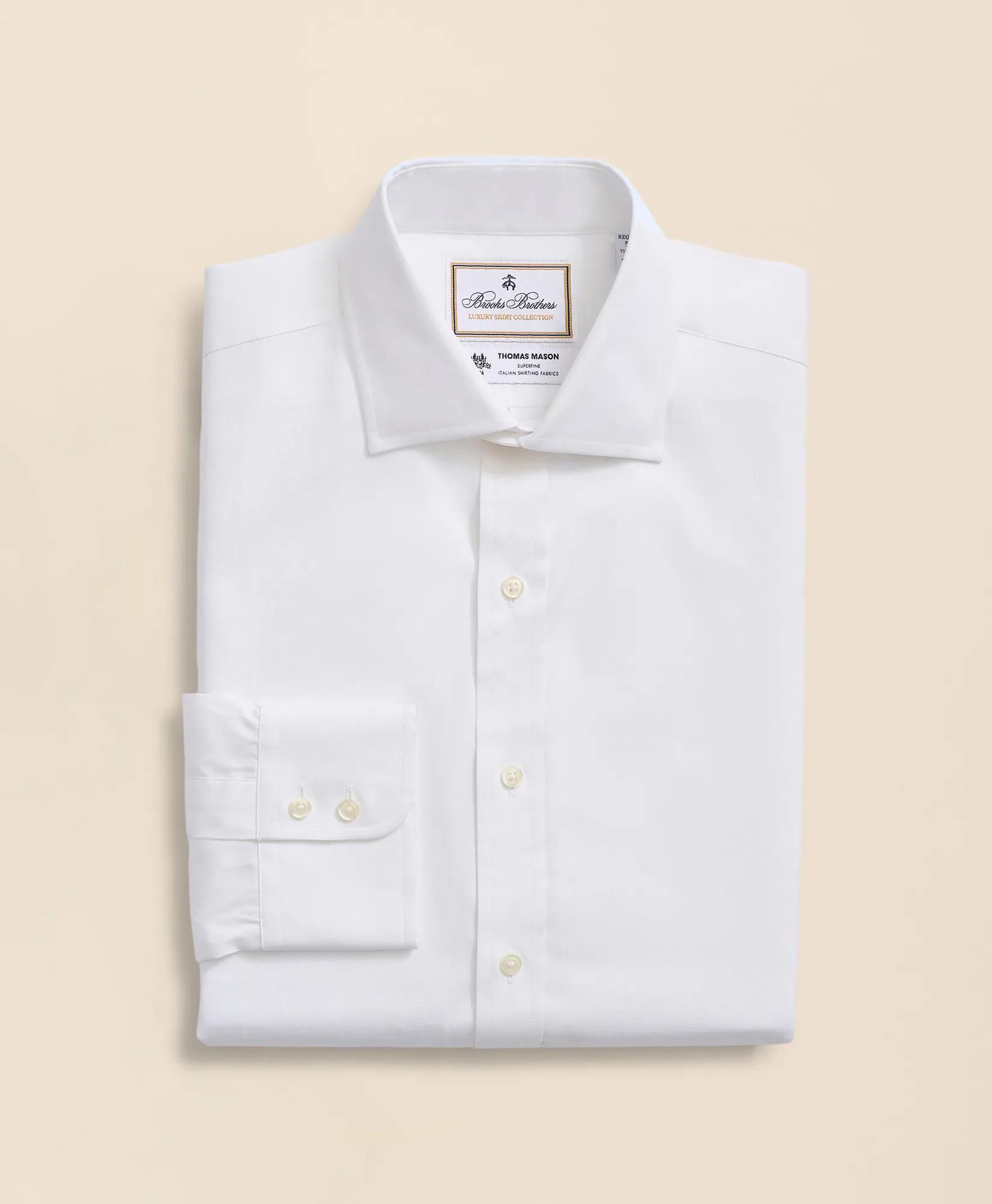 Brooks Brothers X Thomas Mason&reg; Cotton Pinpoint Oxford English Collar Dress Shirt, image 1