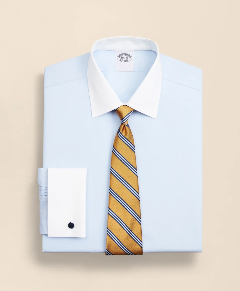 Stretch Supima&reg; Cotton Non-Iron Pinpoint Oxford Contrast Ainsley Collar Dress Shirt, image 1