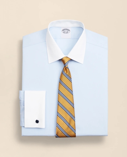 Stretch Supima&reg; Cotton Non-Iron Pinpoint Oxford Contrast Ainsley Collar Dress Shirt, image 1