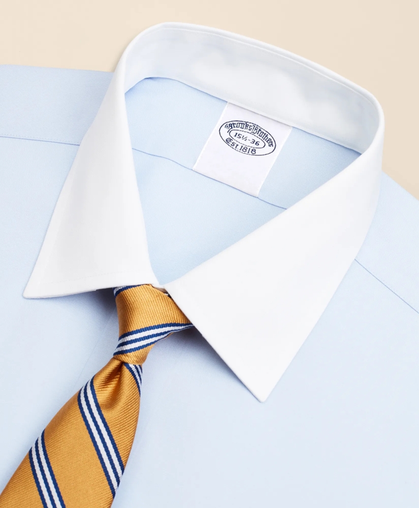 Stretch Supima&reg; Cotton Non-Iron Pinpoint Oxford Contrast Ainsley Collar Dress Shirt, image 2