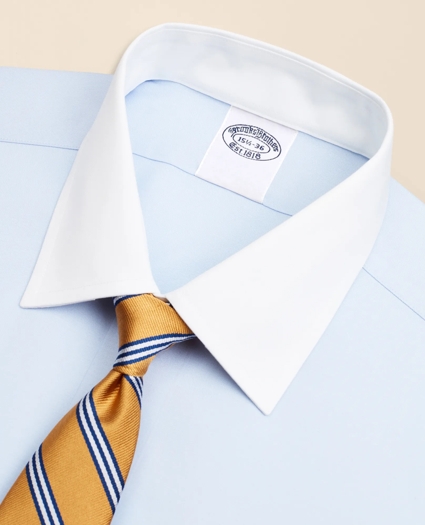 Stretch Supima&reg; Cotton Non-Iron Pinpoint Oxford Contrast Ainsley Collar Dress Shirt, image 2