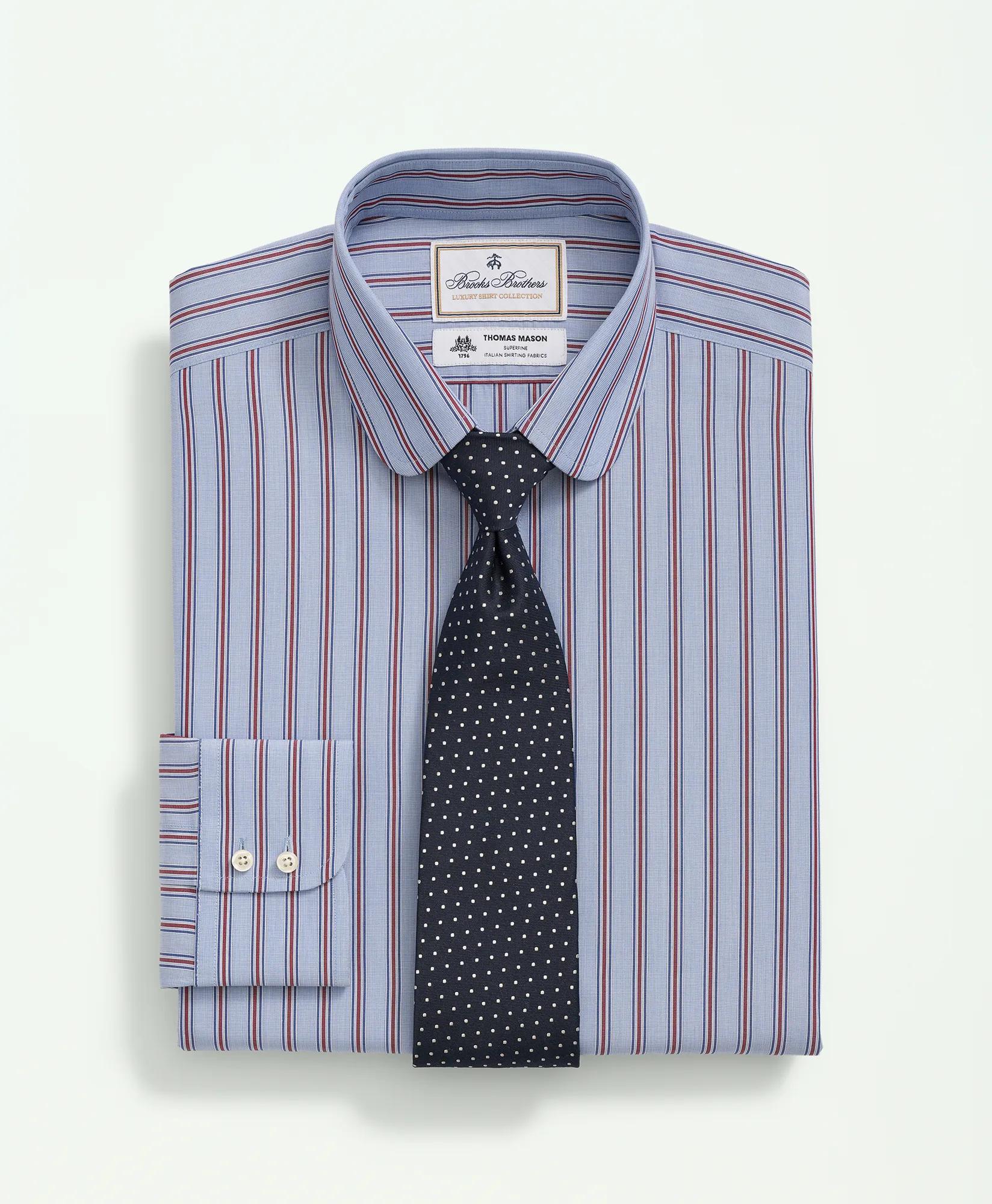 X Thomas Mason Cotton Poplin Club Collar, Striped Dress Shirt