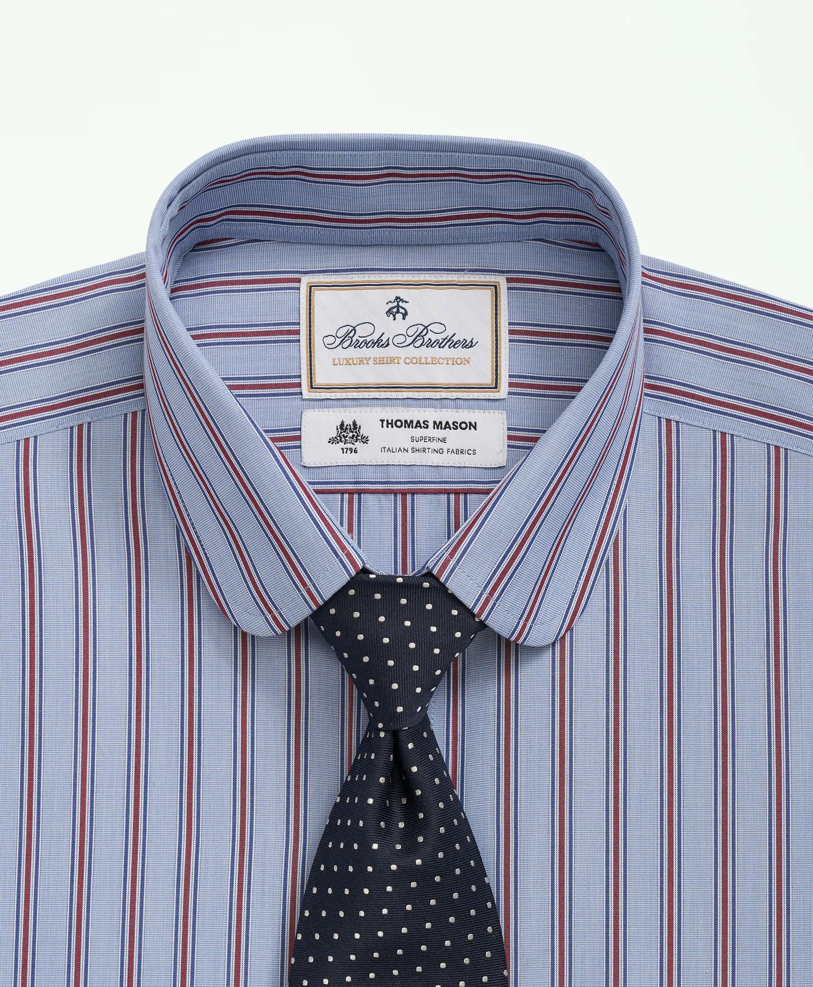 X Thomas Mason Cotton Poplin Club Collar, Striped Dress Shirt