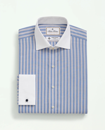 Brooks Brothers X Thomas Mason® Cotton Poplin English Collar, Striped Dress Shirt, image 4