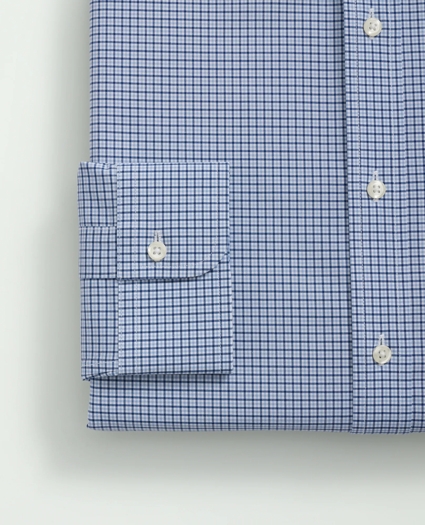 Stretch Supima® Cotton Non-Iron Poplin Polo Button-Down Collar, Checked Dress Shirt, image 3