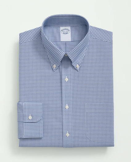 Stretch Supima® Cotton Non-Iron Poplin Polo Button-Down Collar, Checked Dress Shirt, image 4