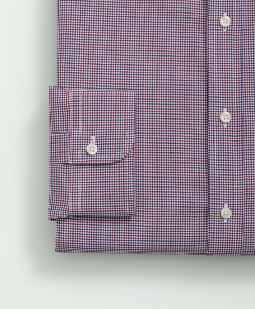 Stretch Supima® Cotton Non-Iron Poplin Polo Button-Down Collar, Checked Dress Shirt, image 3