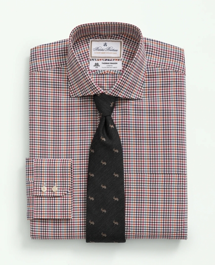 Brooks Brothers X Thomas Mason® Cotton Twill Londoner Collar, Checked Dress Shirt, image 1