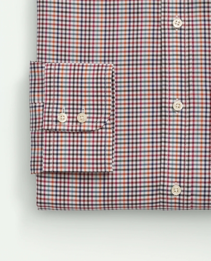 Brooks Brothers X Thomas Mason® Cotton Twill Londoner Collar, Checked Dress Shirt, image 5