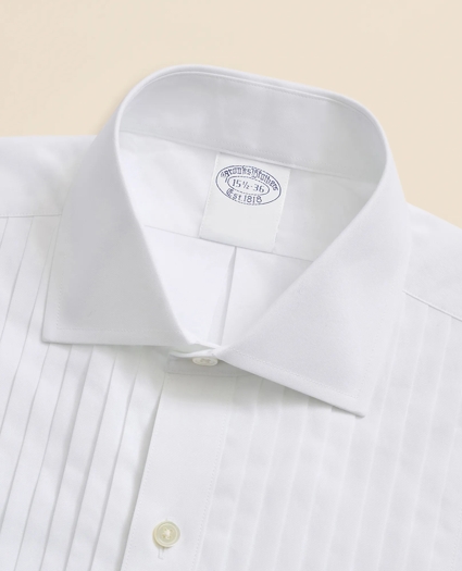 Stretch Cotton Broadcloth English Collar, 10-Pleat Tuxedo Shirt, image 2