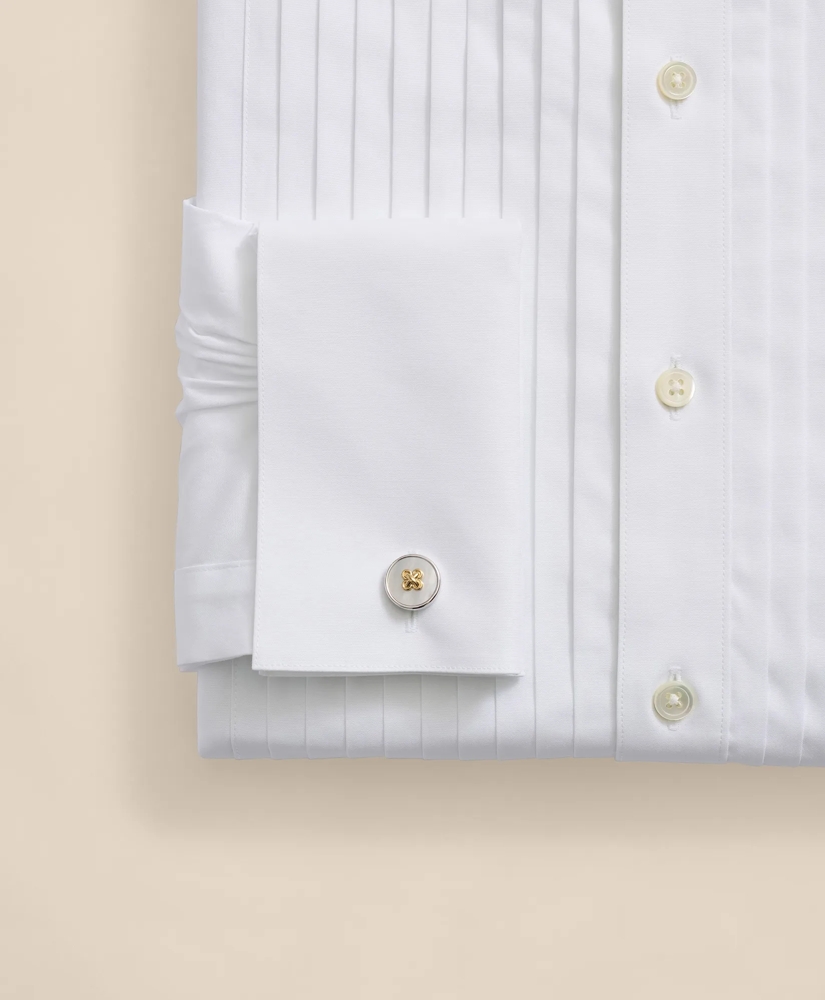 Stretch Cotton Broadcloth English Collar, 10-Pleat Tuxedo Shirt, image 3
