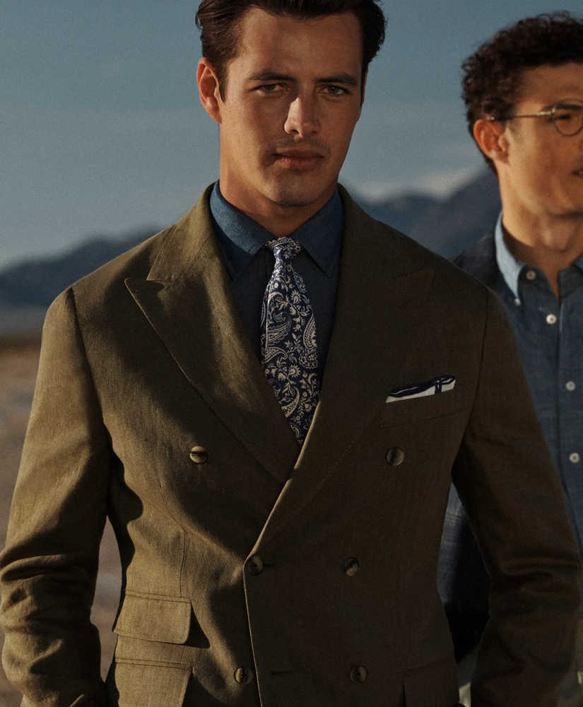 Chambray Cotton Poplin English Collar Dress Shirt, image 5