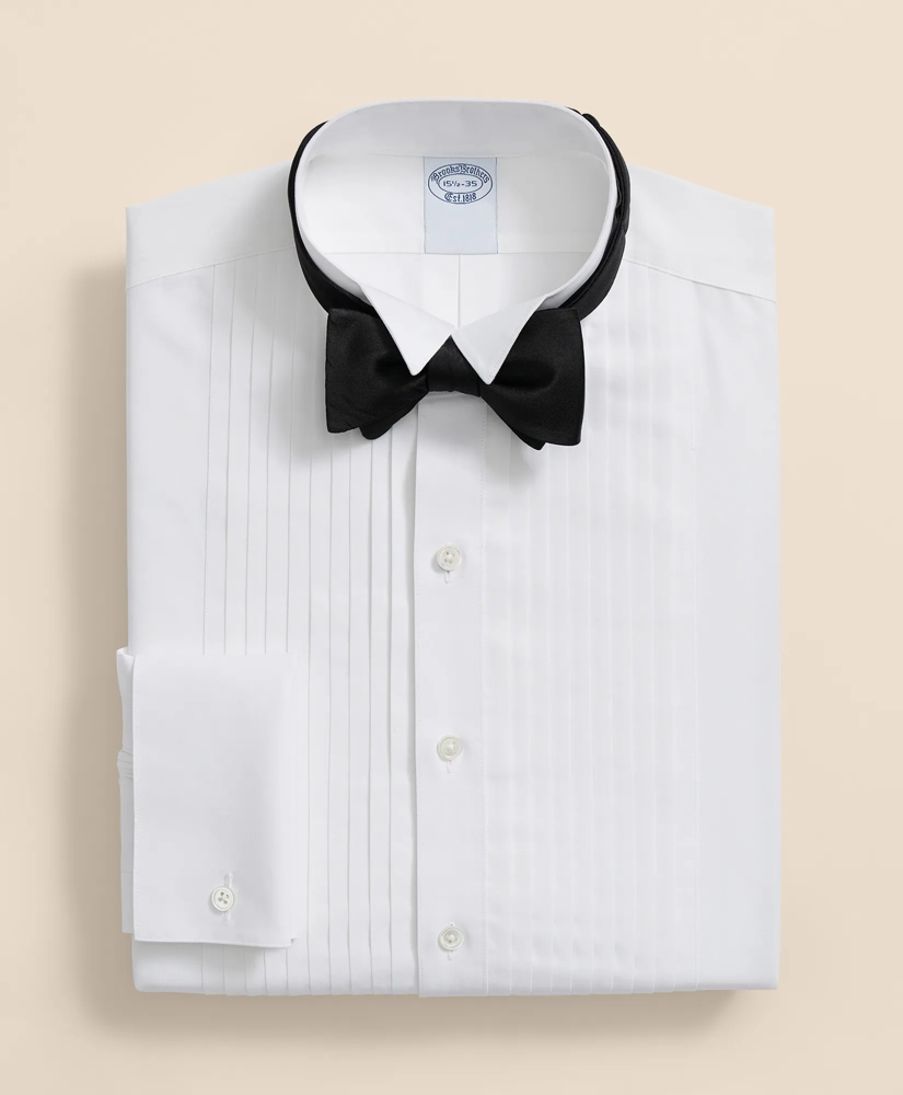 Stretch Supima&reg; Cotton Broadcloth Wing Collar, Tuxedo Shirt, image 1