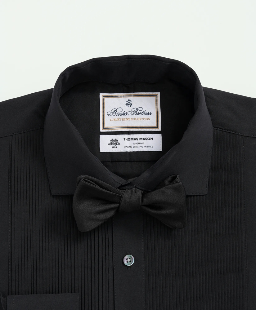 Brooks Brothers X Thomas Mason® Cotton English Collar, Swiss Pleat Front Tuxedo Shirt, image 4