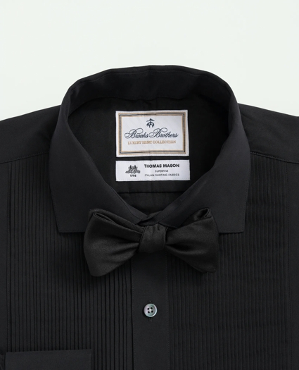 Brooks Brothers X Thomas Mason® Cotton English Collar, Swiss Pleat Front Tuxedo Shirt, image 4