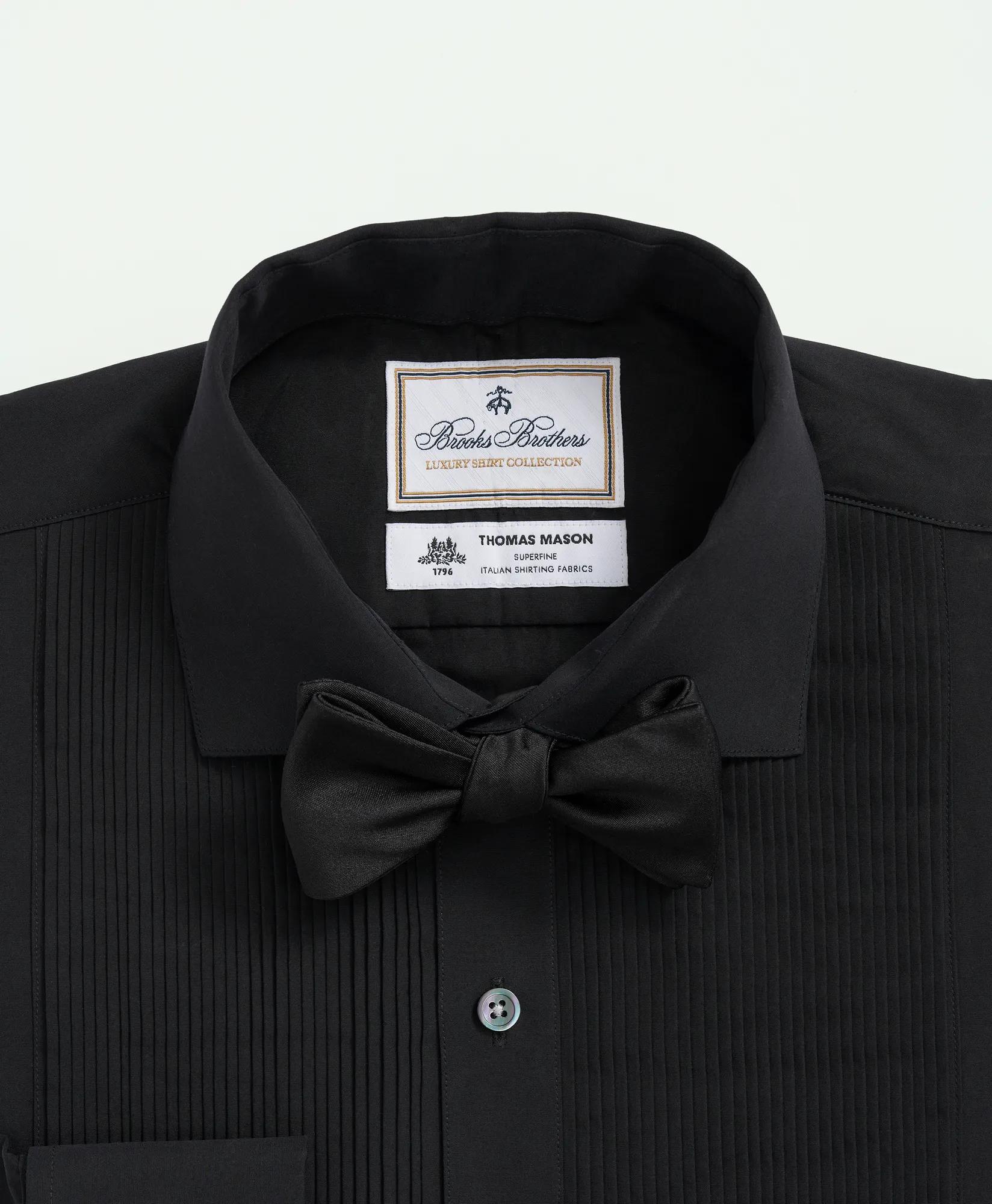 X Thomas Mason Cotton English Collar, Swiss Pleat Front Tuxedo Shirt