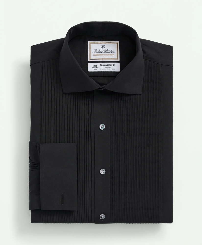 Brooks Brothers X Thomas Mason® Cotton English Collar, Swiss Pleat Front Tuxedo Shirt, image 5