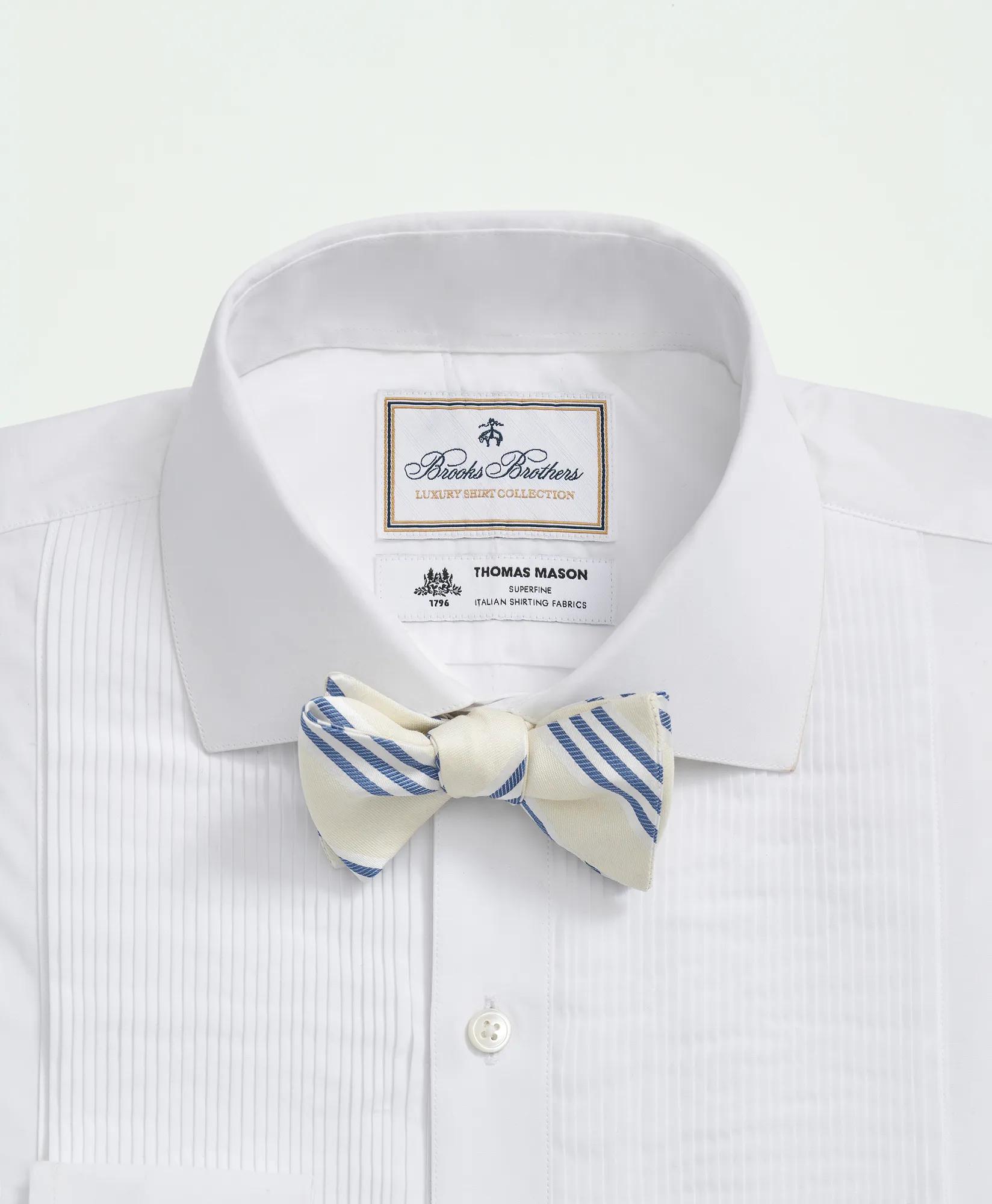 X Thomas Mason Cotton English Collar, Swiss Pleat Front Tuxedo Shirt