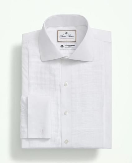 Brooks Brothers X Thomas Mason® Cotton English Collar, Swiss Pleat Front Tuxedo Shirt, image 3