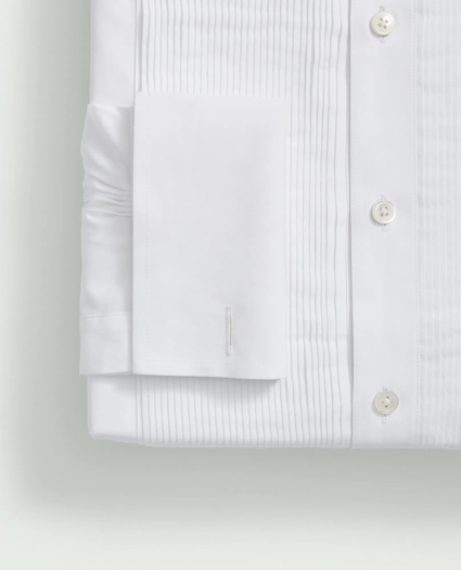 Brooks Brothers X Thomas Mason® Cotton English Collar, Swiss Pleat Front Tuxedo Shirt, image 4