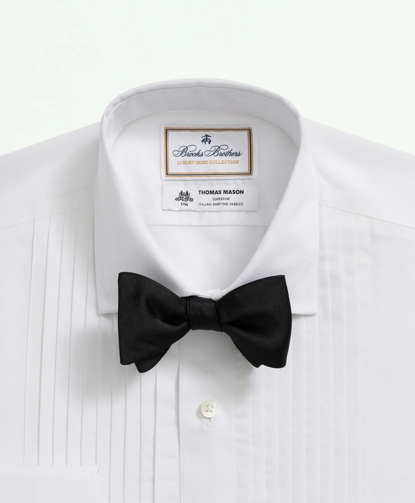Brooks Brothers X Thomas Mason® Cotton-Linen English Collar, Pleat Front Tuxedo Shirt, image 2