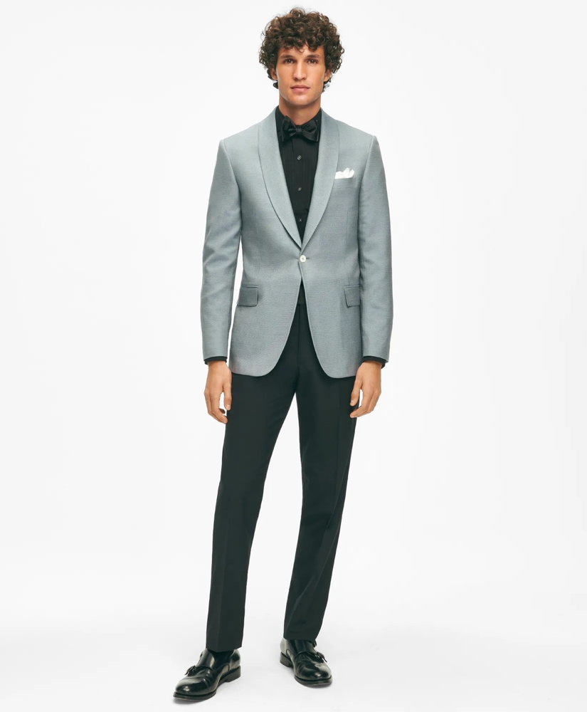 Black Fleece Pleated Londoner Collar Tuxedo Shirt in Sea Island Cotton, image 2