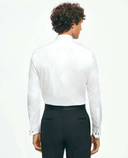 Black Fleece Pleated Londoner Collar Tuxedo Shirt in Sea Island Cotton, image 4