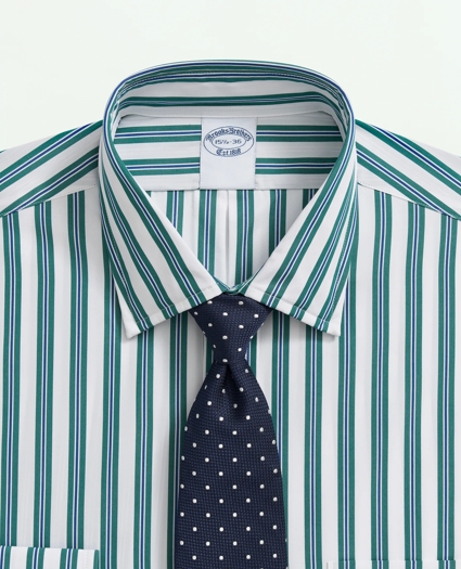 Supima® Cotton Poplin Ainsley Collar, Bold Multi Striped Dress Shirt, image 2