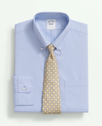 American-Made Cotton Broadcloth Button-Down Collar, Micro-Check Dress Shirt, image 1