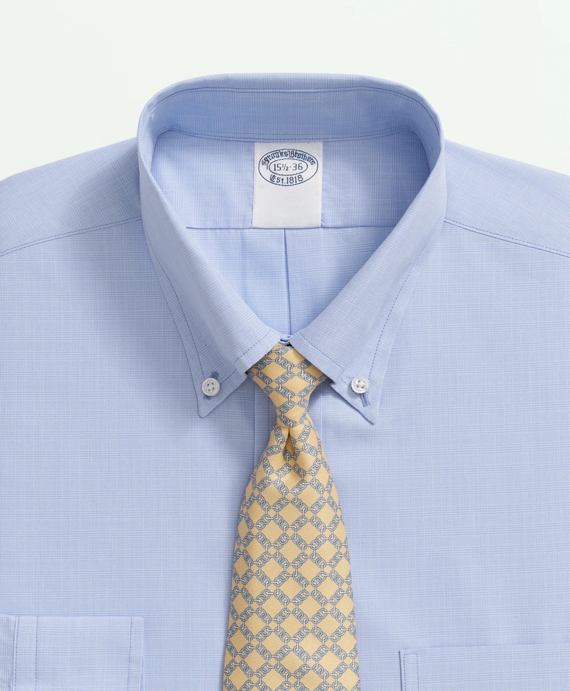 American-Made Cotton Broadcloth Button-Down Collar, Micro-Check Dress Shirt, image 2